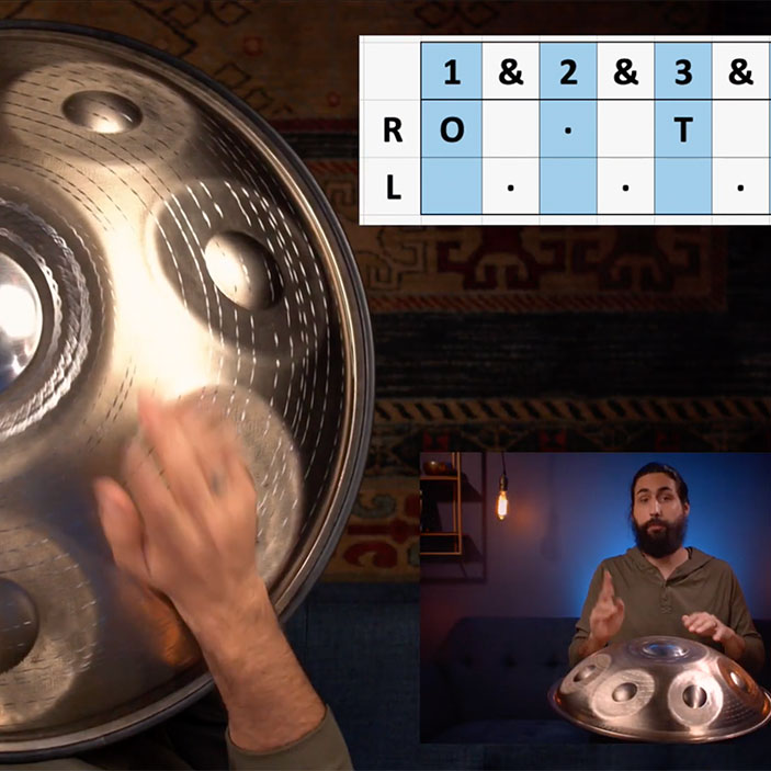 EASY Beginner 4/4 Handpan Grooves - Part 1 - Rhythm, Fills, and Subdivisions | How to play Handpan